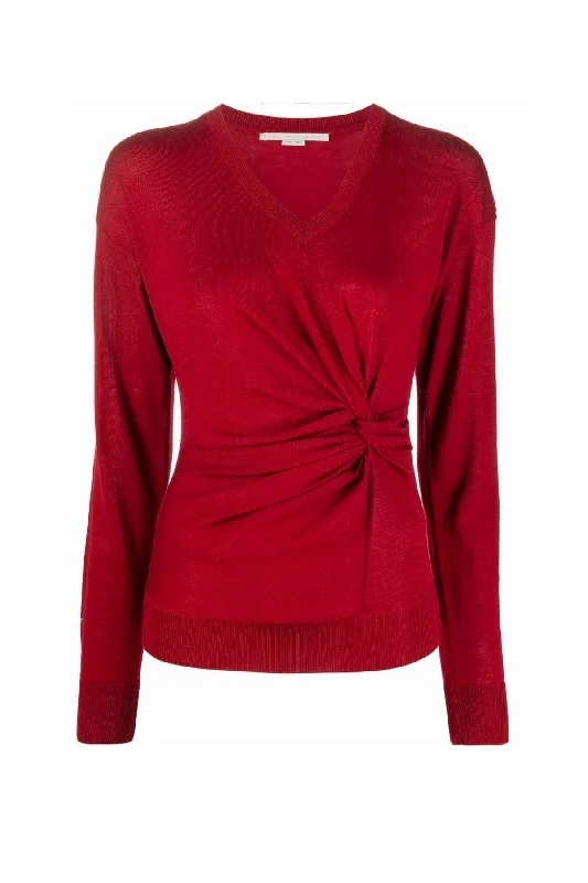 Stella McCartney Twisted Merino Knit Jumper - Garnet Chenille Fabric Brocade Fabric Lace Fabric