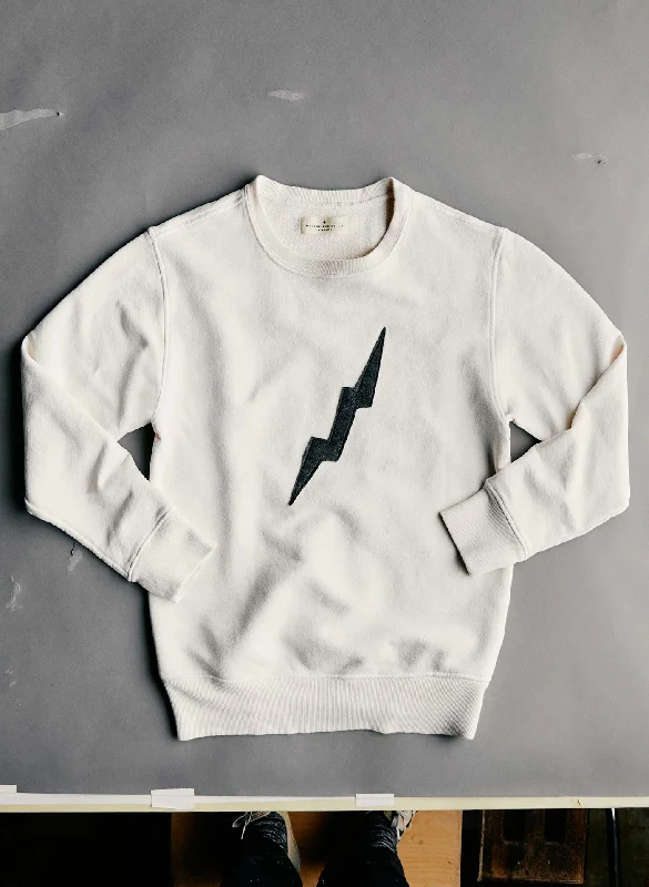 the "bolt" sweatshirt in white Hoodie with Oversized Fit Loose Comfortable