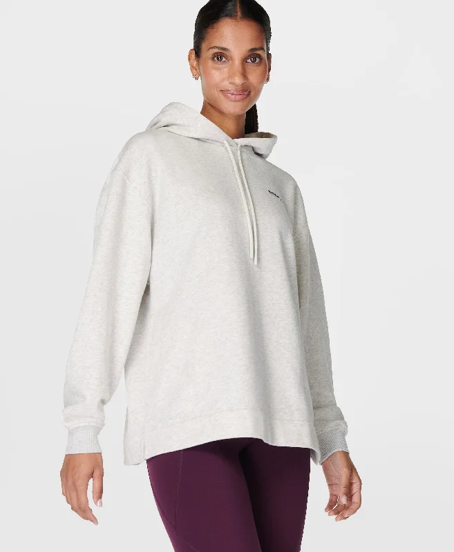 Revive Longline Hoody Sb9913b Ice-Grey-Marl Hoodie with Sequins Glamorous Eye-catching