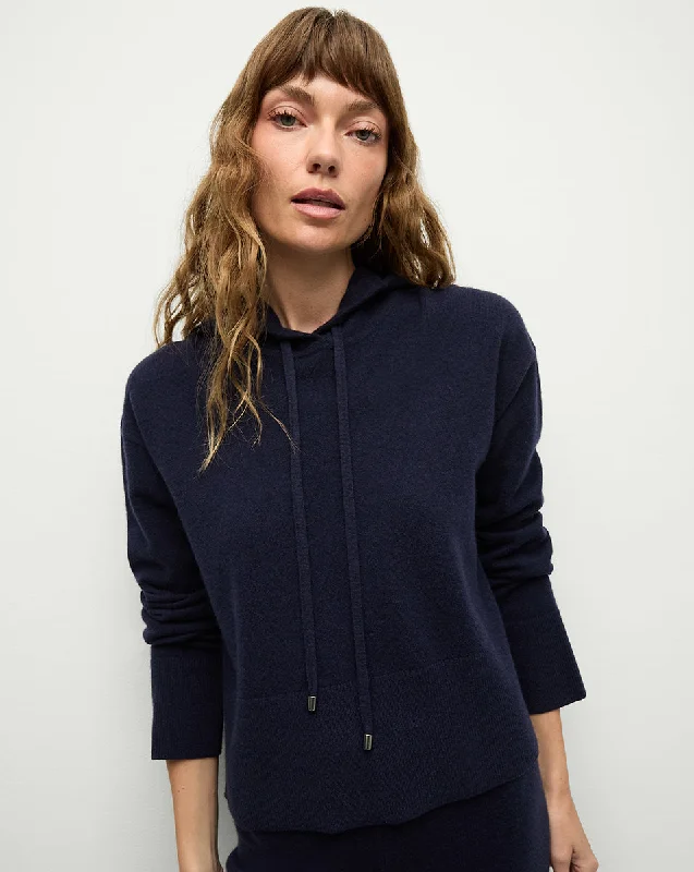 Billy Merino Cashmere Hoodie Hoodie with High-Low Hem Asymmetrical Trendy