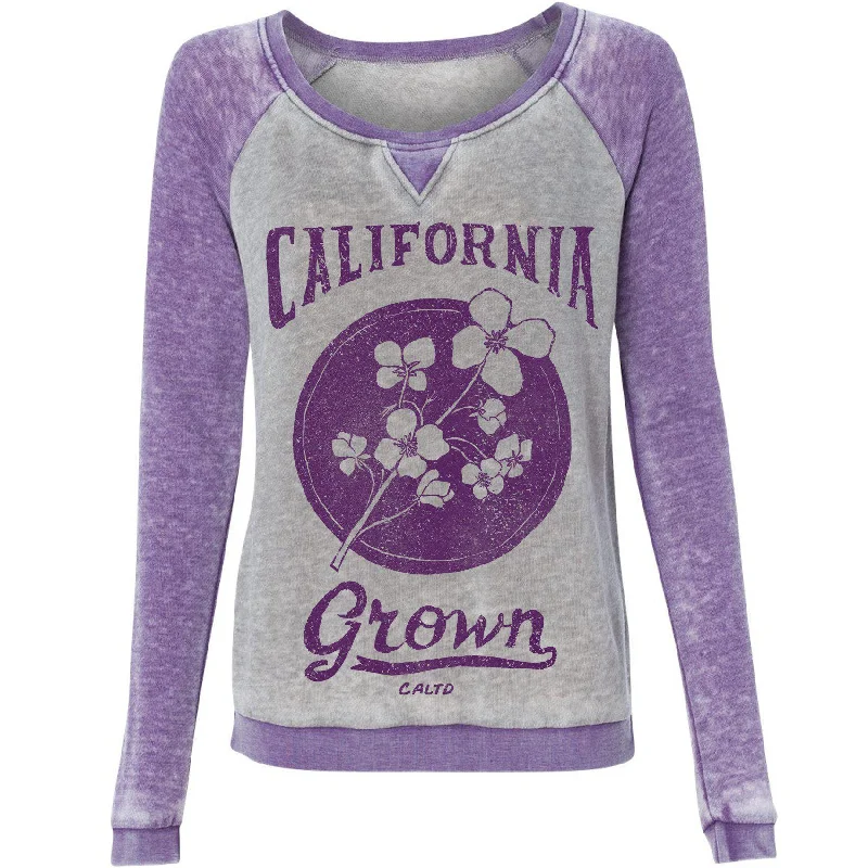 California Grown Circle Raglan Sweatshirt Hoodie with Front Slit Layering Stylish