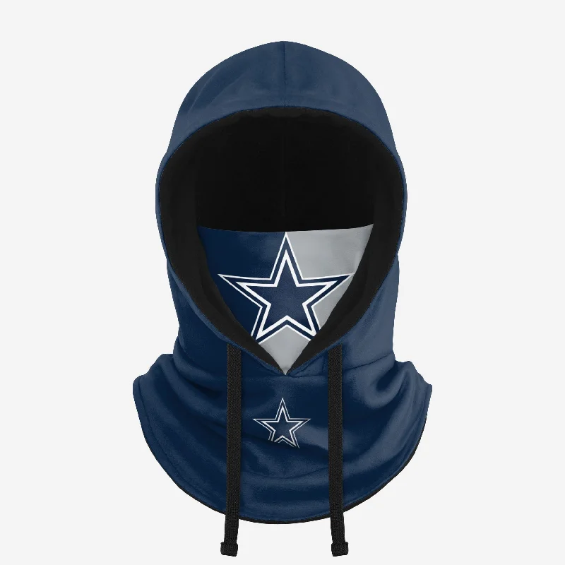 Dallas Cowboys Drawstring Hooded Gaiter Hoodie with Hem Lace Feminine Delicate