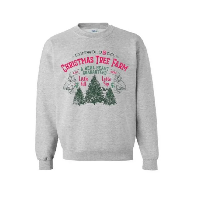 Griswold Christmas Tree Farm Crewneck Sweatshirt Hoodie with Zipper Versatile Modern