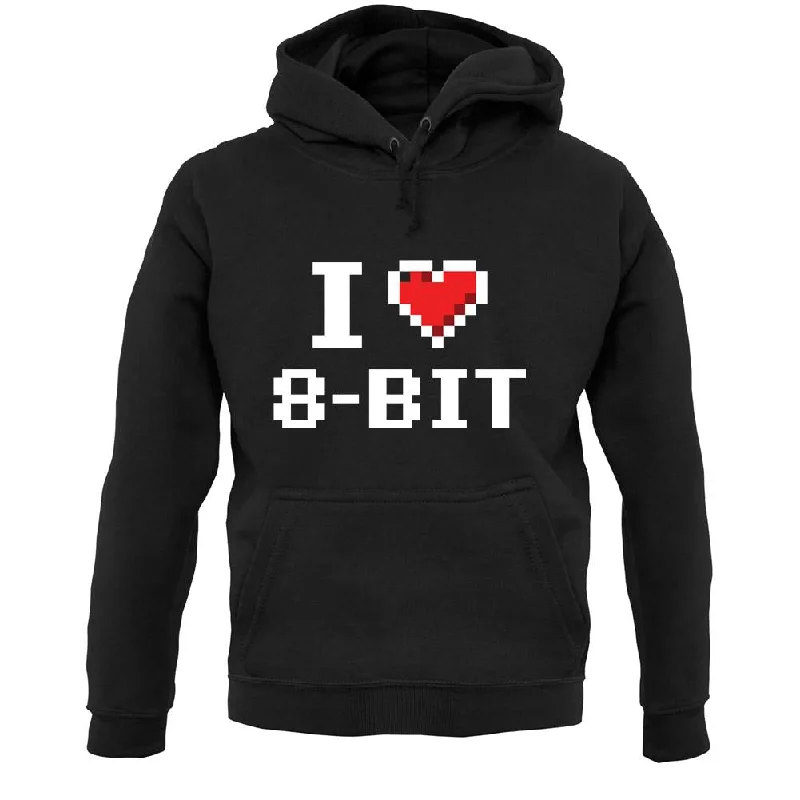 I Love 8-Bit Unisex Hoodie Hoodie Crop Top Short Trendy