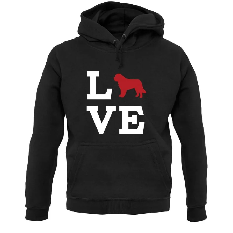 Love St Bernard Dog Silhouette Unisex Hoodie Hoodie with Print Artistic Unique