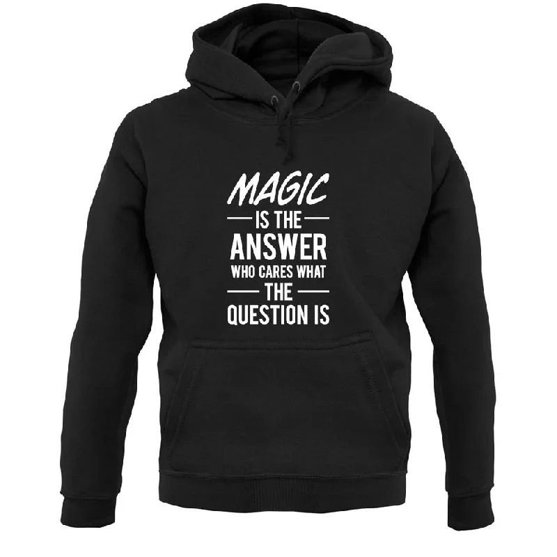 Magic Is The Answer Unisex Hoodie Hoodie with High-Low Hem Asymmetrical Trendy