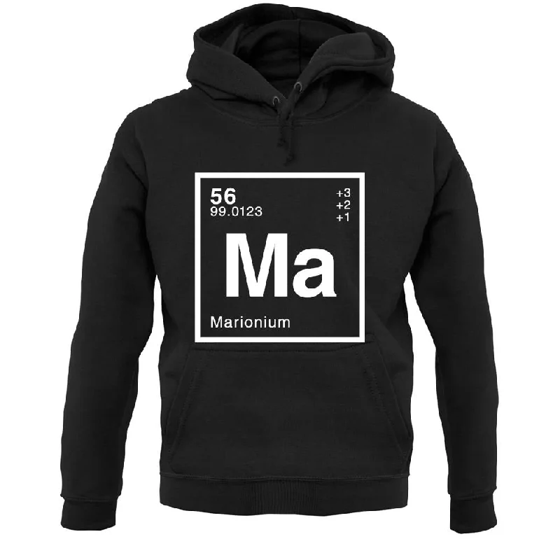 Marion - Periodic Element Unisex Hoodie Hoodie with Ribbed Hem Stretchable Secure