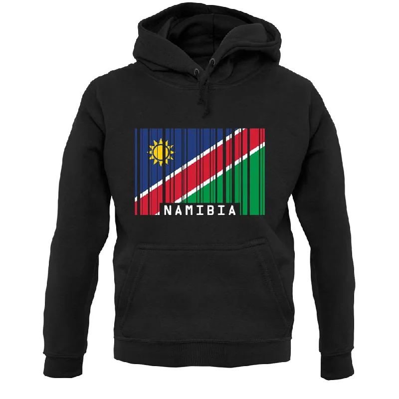 Namibia Barcode Style Flag Unisex Hoodie Hoodie with Side Slits Relaxed Casual