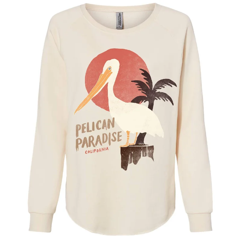 Pelican Paradise Bone Crewneck Sweatshirt Hoodie with Longline Fit Extended Stylish