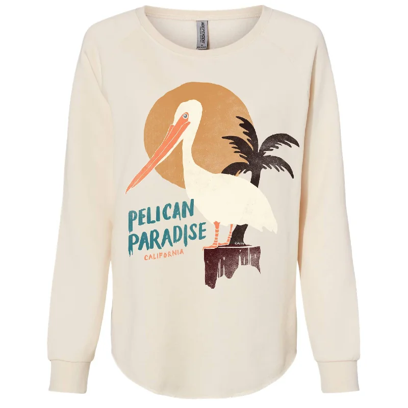 Pelican Paradise Bone Crewneck Sweatshirt Hoodie with Cropped Fit Short Trendy