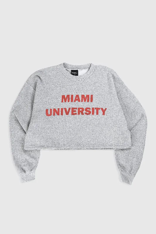 Rework Miami University Crop Sweatshirt - XL Hoodie with Sequins Glamorous Eye-catching