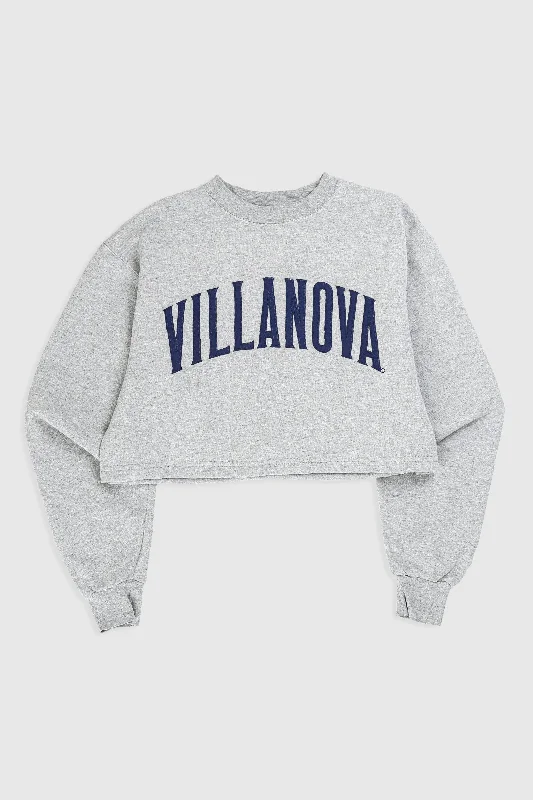 Rework Villanova Crop Sweatshirt - L Hoodie with Color Block Contrast Stylish