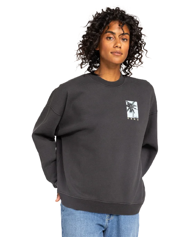 Lineup Crew Sweatshirt in Phantom Hoodie with Ribbed Hem Stretchable Secure