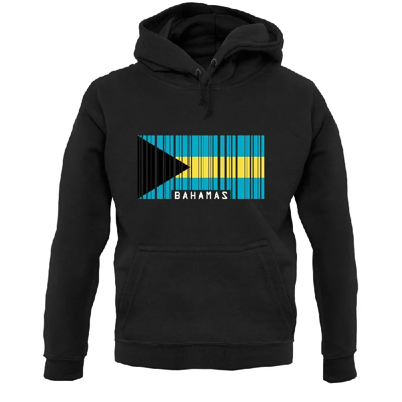 The Bahamas Barcode Style Flag Unisex Hoodie Hoodie with Button Classic Timeless