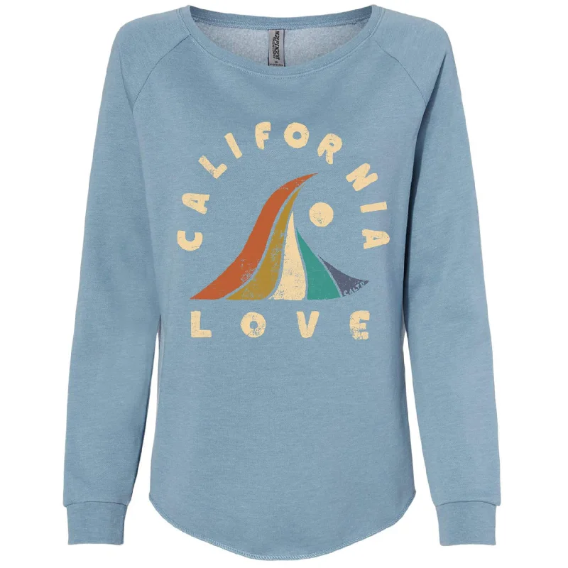 Wave California Love Crewneck Sweatshirt Oversized Hoodie Comfort Casual