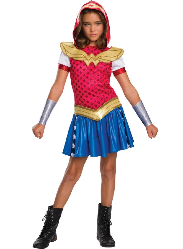 Wonder Woman Hooded DC Superhero Girls Costume Hoodie with Hem Detail Decorative Unique