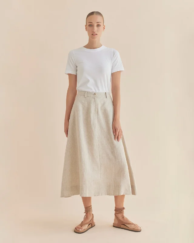 Barossa Linen Skirt - Natural denim skirt casual