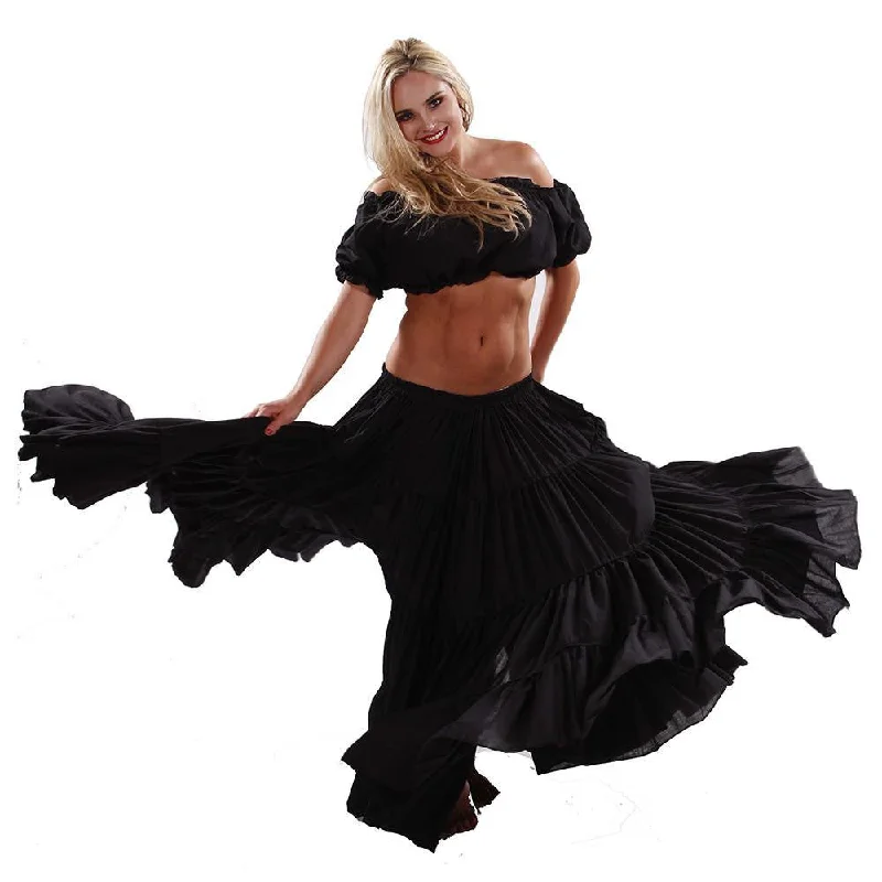 Belly Dance Cotton 25yrd Skirt & Top Costume Set | ROMANY & RAQS modal blend skirt