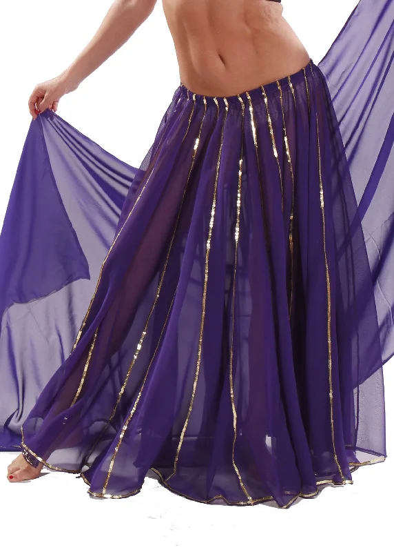 Bellydancing Chiffon 10-Yards Full Circular Gypsy Skirt velvet skirt sumptuous