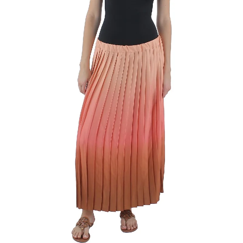 Womens Ombre Pleated Skirt leather skirt sleek