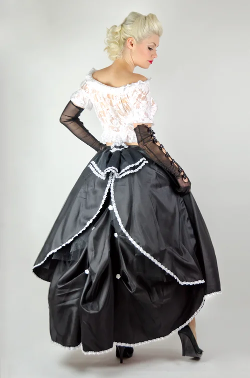 Cinderella - Black Long Victorian Gothic Skirt linen skirt airy