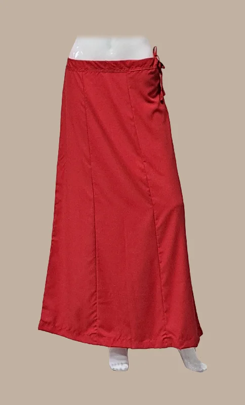 Bright Red Cotton Under Skirt maxi skirt elegant