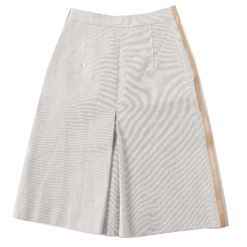 Burberry Cotton Canvas Box Skirt Beige Brown silk skirt elegant