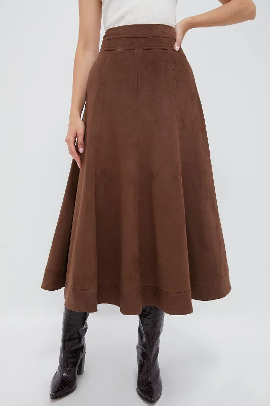 Chocolate Suede Brynn Skirt casual skirt length