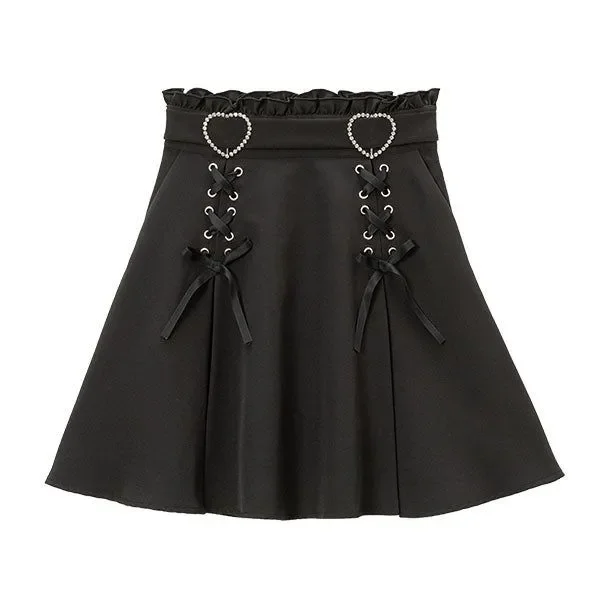 Kawaii Goth Heart babe skirt lace skirt intricate