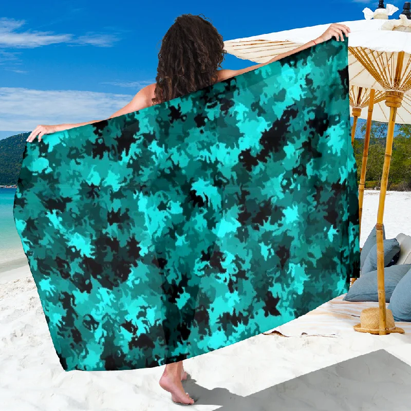 Coral Teal Camouflage Scarf Sarong velvet skirt sumptuous