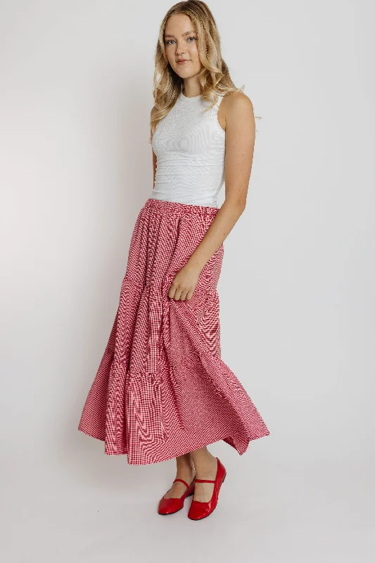 Emilie Skirt in Red Gingham pencil skirt chic