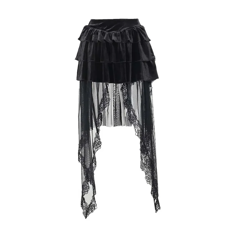 fairy Goth aesthetic Velvet skirt velvet skirt glossy