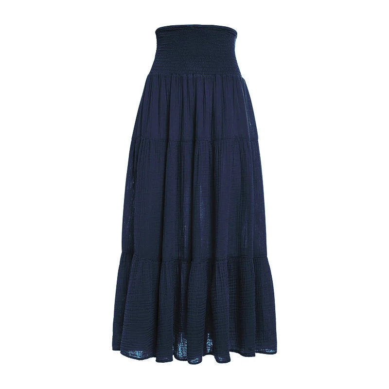 Felicite Smocked Maxi Skirt linen skirt airy