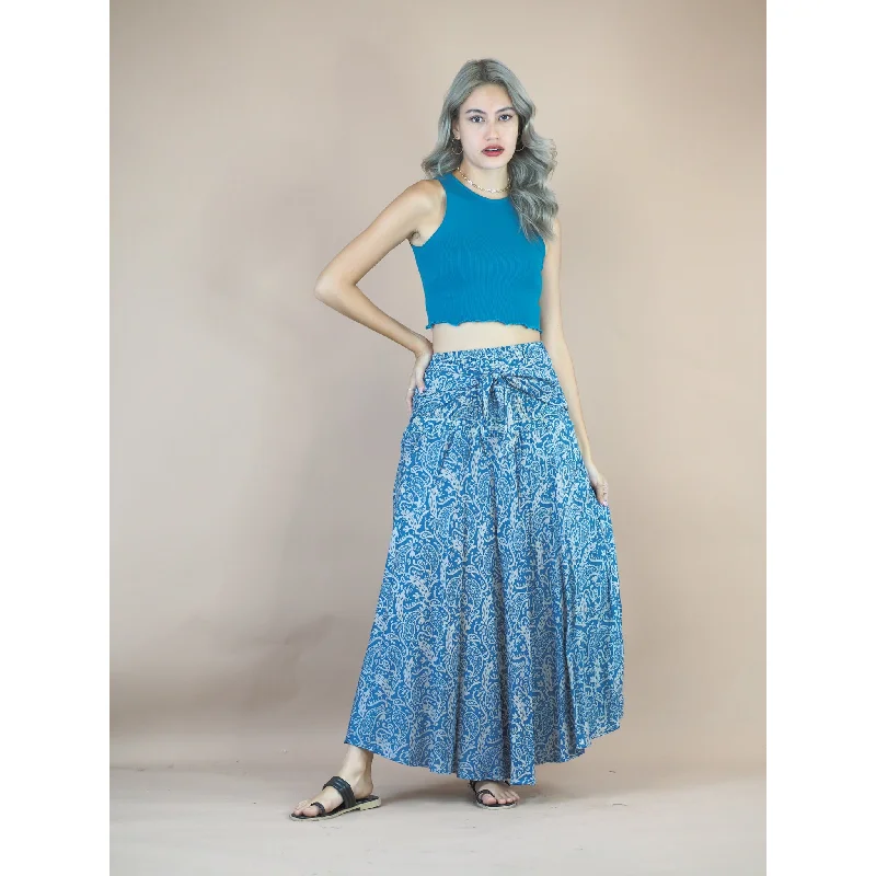 Flowers Women's Bohemian Skirt in Blue SK0033 020150 01 patchwork skirt art