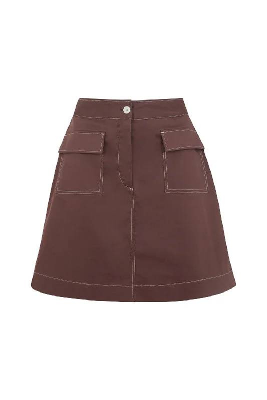 Francis Skirt Maroon velvet skirt plush