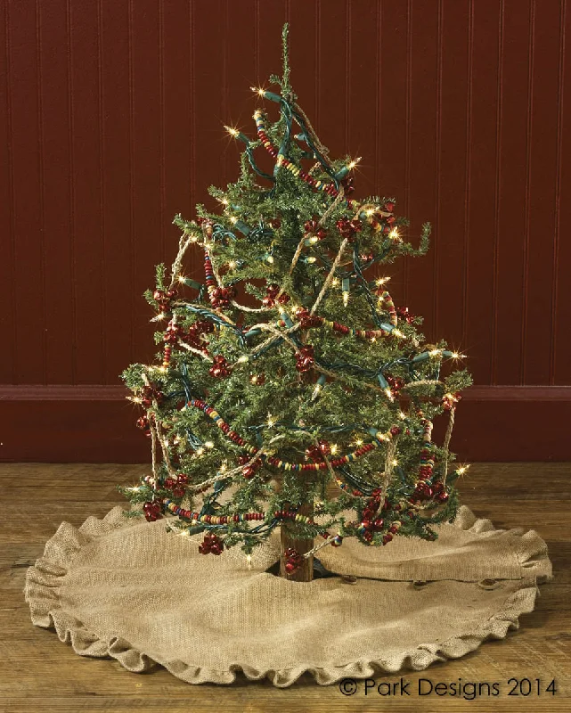 Jute Burlap Tree Skirt - 24" Park Designs corduroy skirt textured