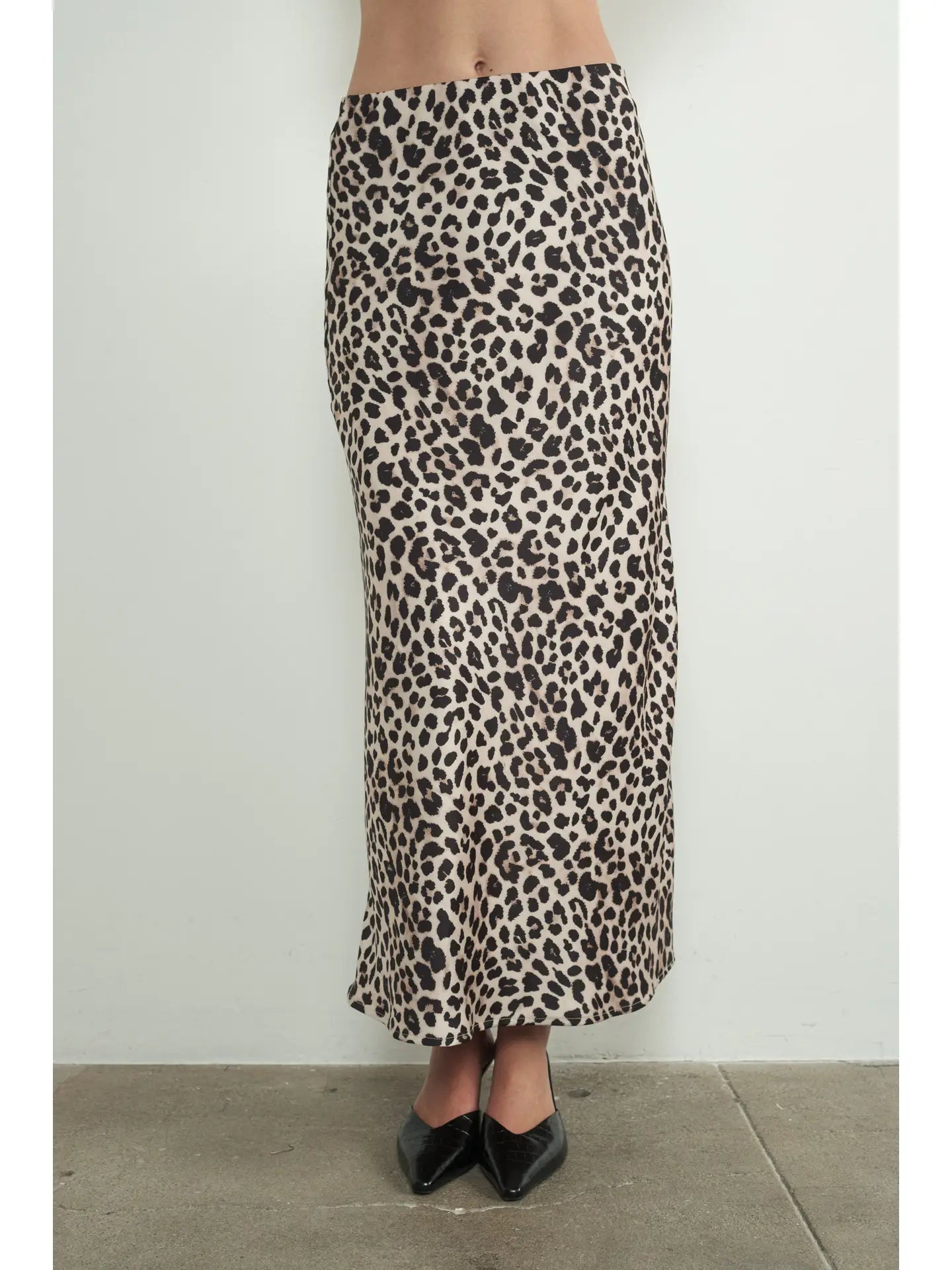 Leopard Satin Midi Skirt midi skirt versatile