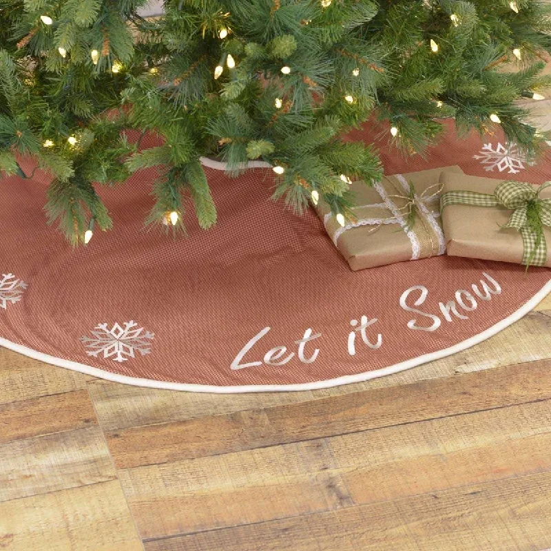 Let It Snow Christmas Tree Skirt 48 VHC Brands vintage skirt charm