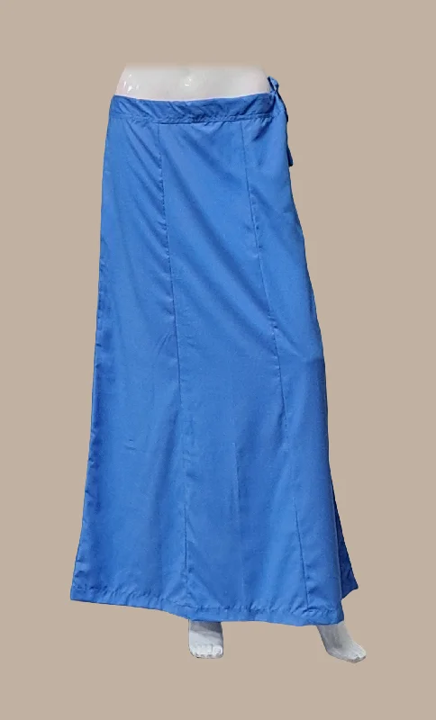 Medium Blue Cotton Under Skirt chiffon skirt airy