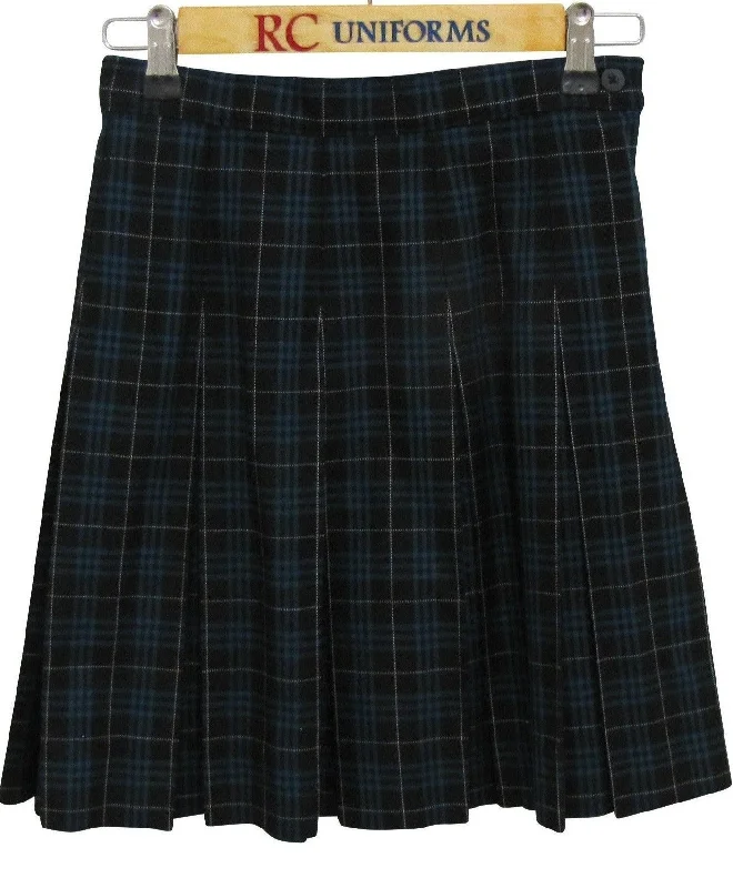 Plaid Box-Pleat Skirt belted skirt waist