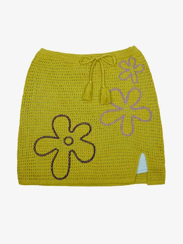 Flower Clouds Crochet Mini Skirt cotton skirt soft