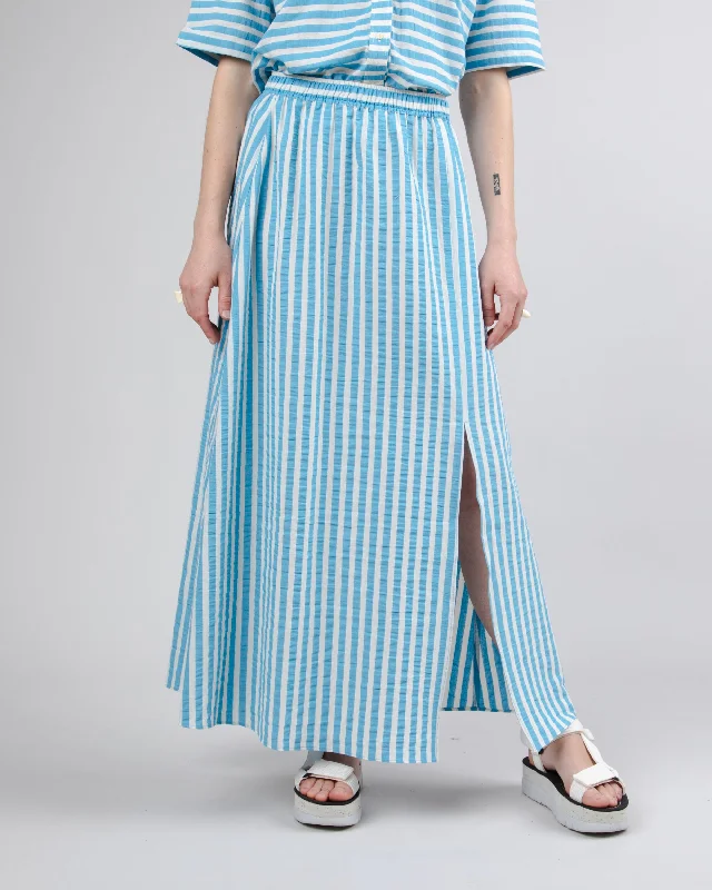 Stripes Long Skirt Blue summer skirt style