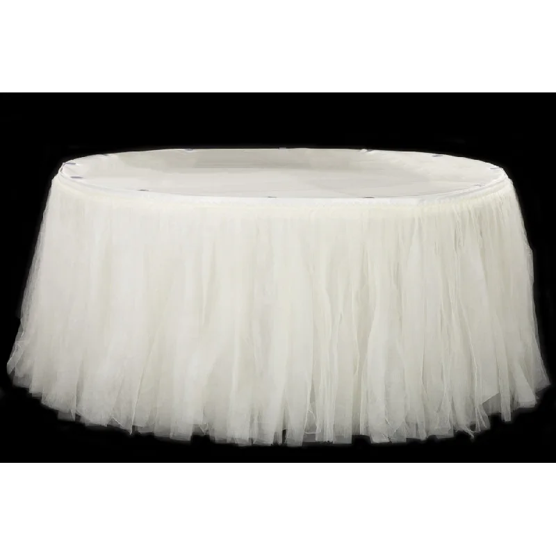 Tulle Tutu 21ft Table Skirt - Ivory corduroy skirt durable