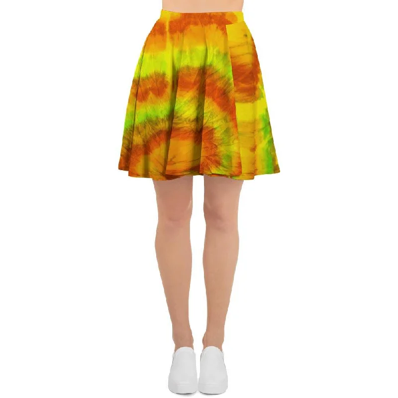 Yellow Tie Dye Women's Skirt breathable skirt fabric