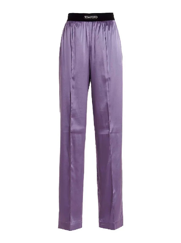 Tom Ford Womens Silk Pants In Lilac Fashionable Work Pants