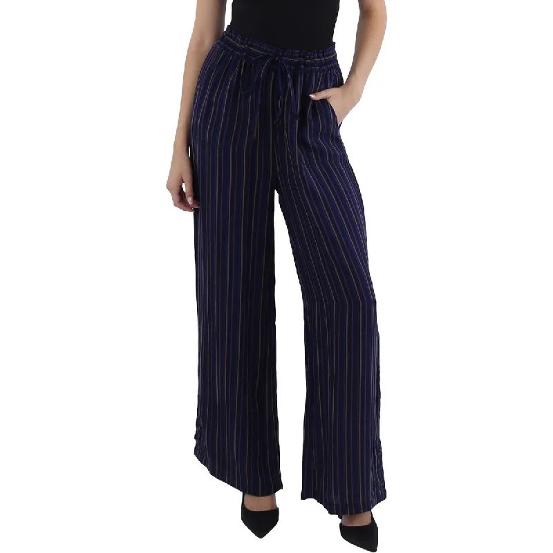 Billy T Womens Star Drawstring High Rise Wide Leg Pants High-Waist Jogger Pants