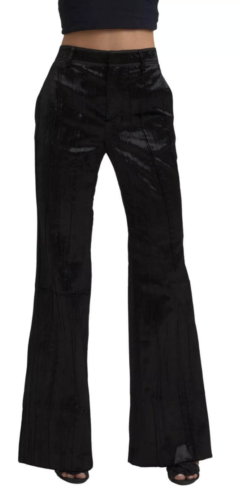 Dsqua²  Viscose Super Flare High Waist Women's Pants Fashionable Work Pants