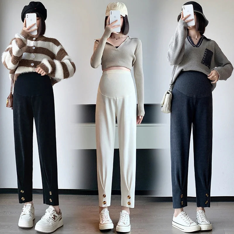 NiDELL: Pregnant Women’s Fashionable Long Pants for Autumn Cozy Maternity Pants