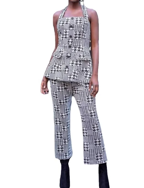 Plaid Pant Set In Black/white Cozy Lounge Pants