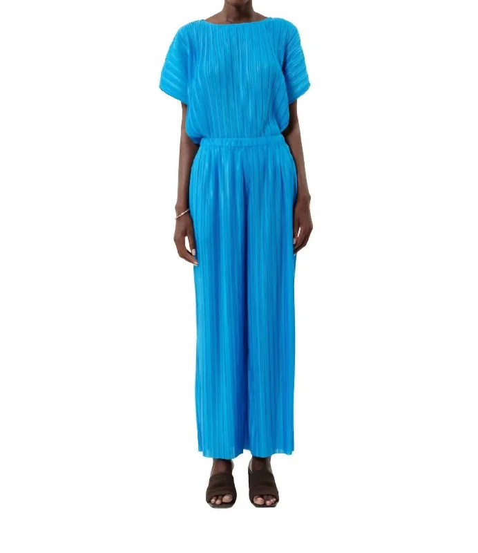 Prissie Pleated Pant Set In Azure Chic Capri Pants